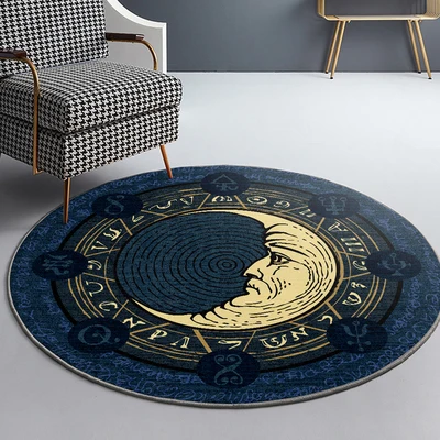 Round Non-Slip Carpet with Apollo Moon, Lovely Bedroom, Living Room