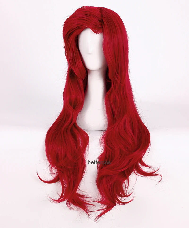 The Little Mermaid Princess Ariel Cosplay Wigs Long Wave Wavy Heat Resistant Synthetic Hair Wig + Wig Cap