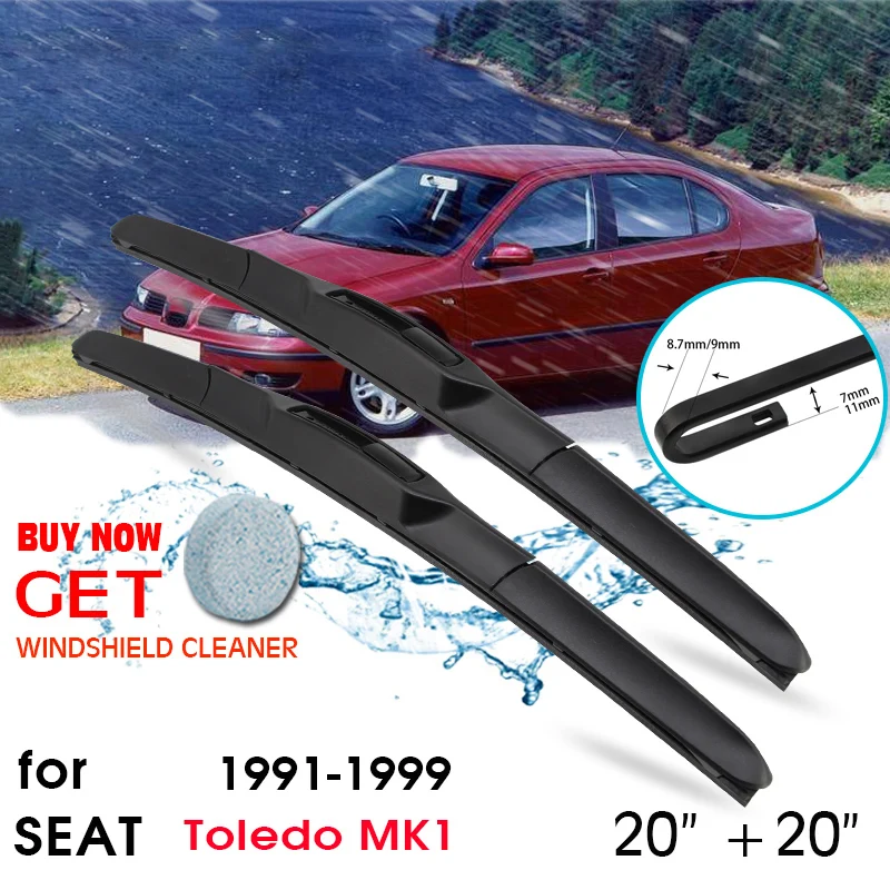 

Car Blade Front Window Windshield Rubber Silicon Refill Wiper For SEAT Toledo MK1 1991-2009 LHD / RHD 20"+20" Car Accessories