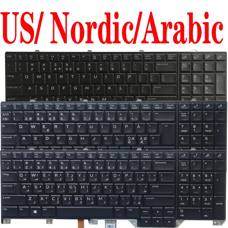 Teclado para portátil DELL Alienware 17 R4 17 R5, con retroiluminación US/0ND5TJ PK1326T1B01 NE/0YFWP0 PK1326T1B24