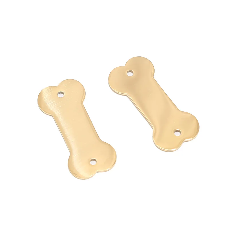 

10pcs Stainless Steel Decoration Gold Plated Dog Bone Pendant Connectors Bohemia Charm Accessories DIY Jewelry Making Findings