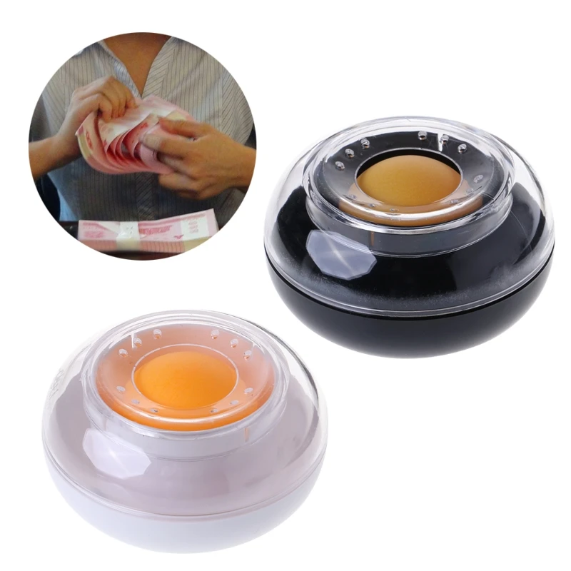 Plastic Round Case Sponge Finger Wet Wetted Tool For Casher Counting Cash Money