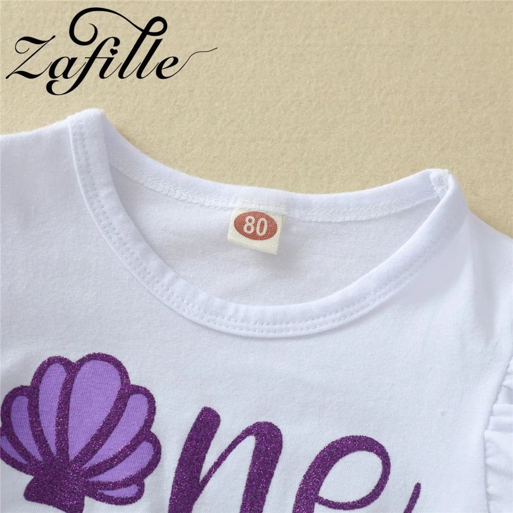 ZAFILLE-Conjunto de traje para niña, traje con estampado de letras y vestido de princesa, ropa bonita para fiesta de primer cumpleaños