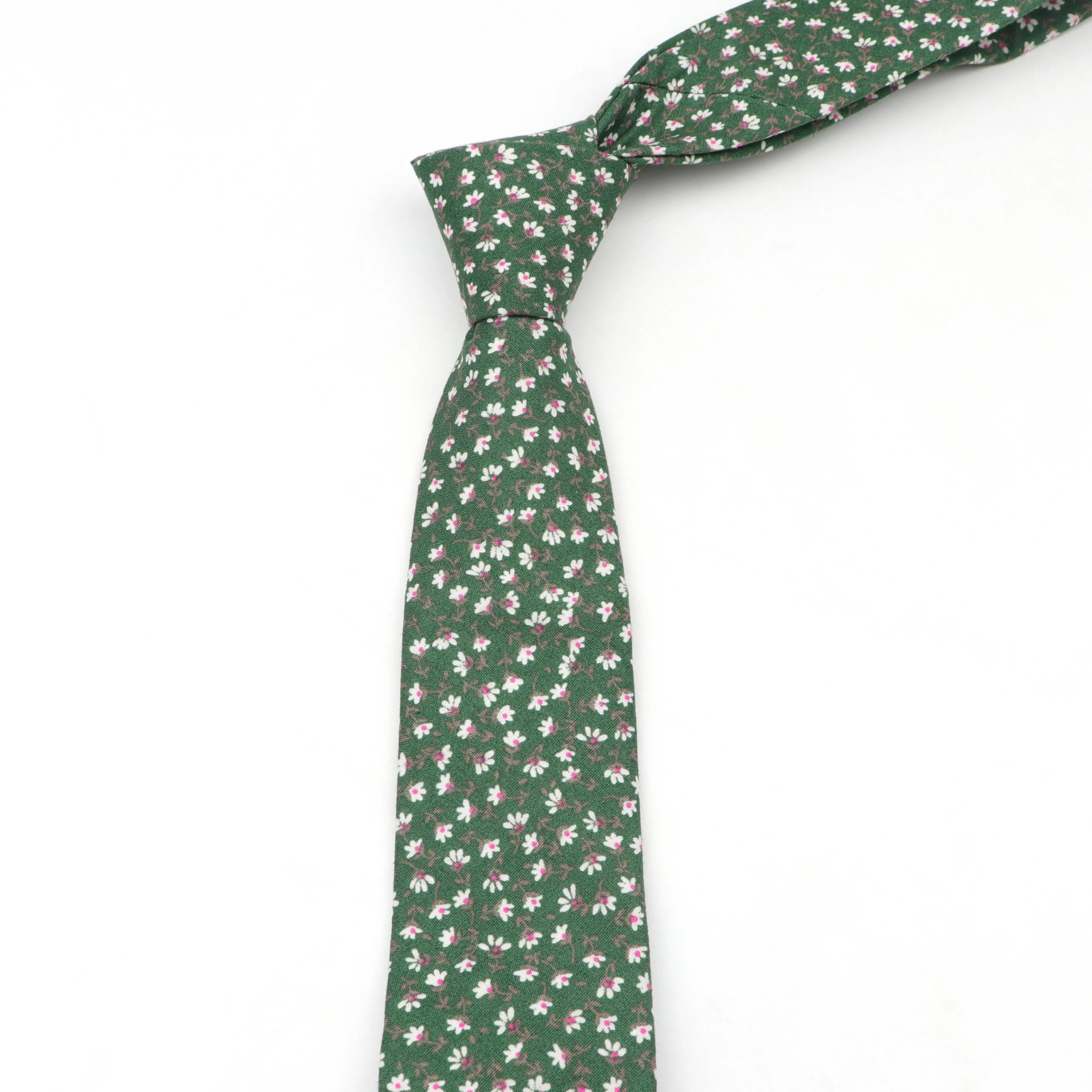 Brand New Men\'s Floral Tie 100% Cotton Casual Narrow Slim Nicktie Brisk Soft Texture Wedding Dinner Party Gravata Accessory Gift