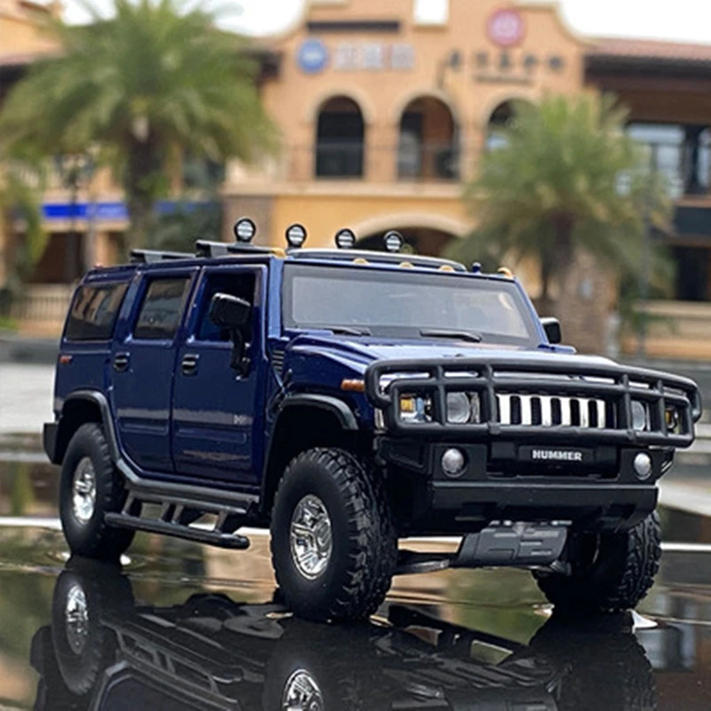 1:32 HUMMER H2 Alloy Car Model Diecasts & Toy Metal Off-road Vehicles Car Model Simulation Sound Light Collection Kids Toys Gift