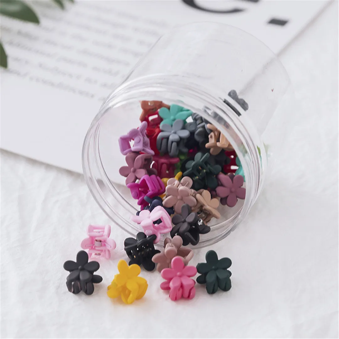 10pcs Cute Girls Flower Small Claw Clip Headdress Fashion Mini Color Hair Clips Girls Bangs Clip Hair Claw Kid Hair Accessories