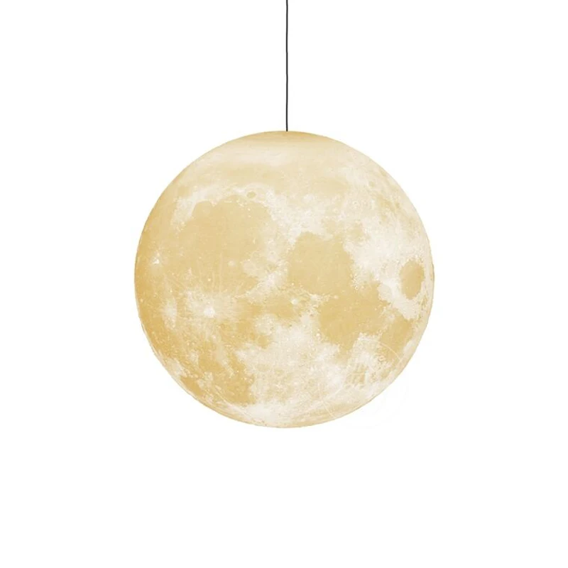 Led 3d Print Moon Pendant Living Room Restaurant  Hanging Lamps E27 12w 90v-260v Indoorchildren\'S Lighting Luminaire