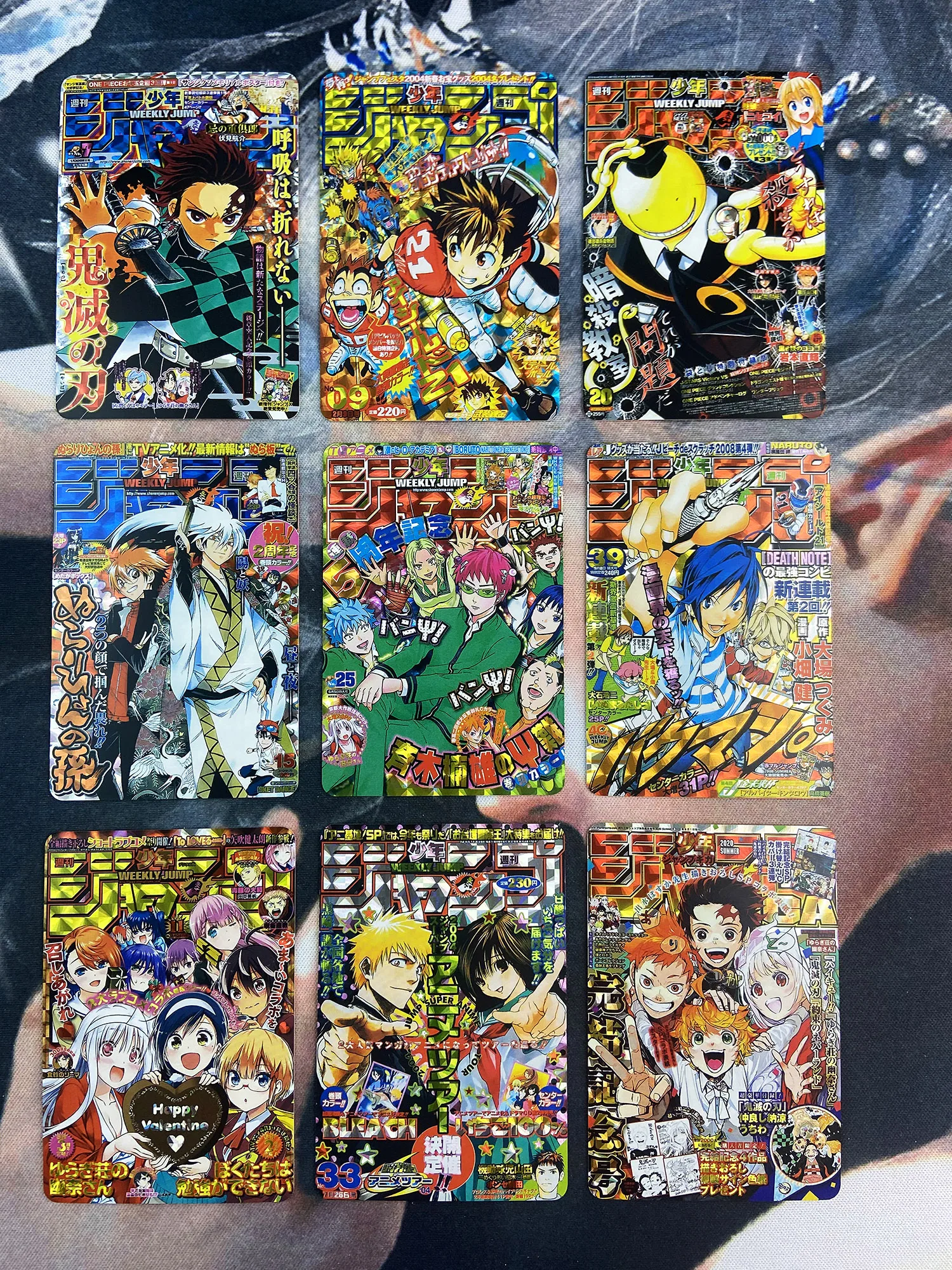 9pcs/set Dragon Ball Jump Demon Slayer Kimetsu No Yaiba Toys Hobbies Hobby Collectibles Game Collection Anime Cards