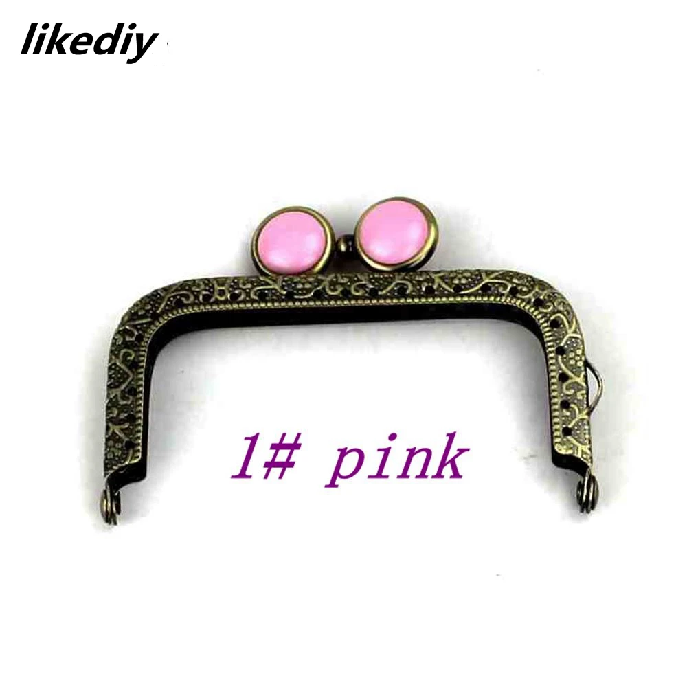 10 Pcs/Lot 8.5 CM Square Antique Bronze Flat Bead Metal Purse Frame Kiss Clasp Bag Accessory