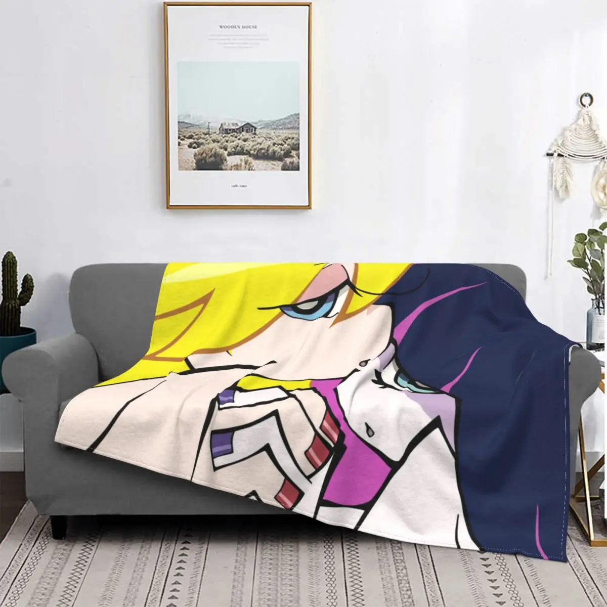 

Panty And Stocking With Garterbelt Blankets Fleece Decoration Ultra-Soft Throw Blankets for Bedding Bedroom Plush Thin Quilt