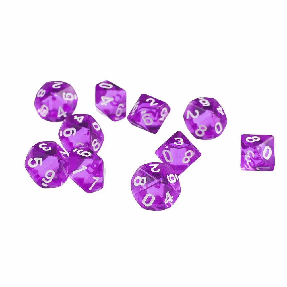 10Pcs 10 Sided D10 Dices For Role Playing Games Party Favor Board Game Lovers Dice Toy Gift