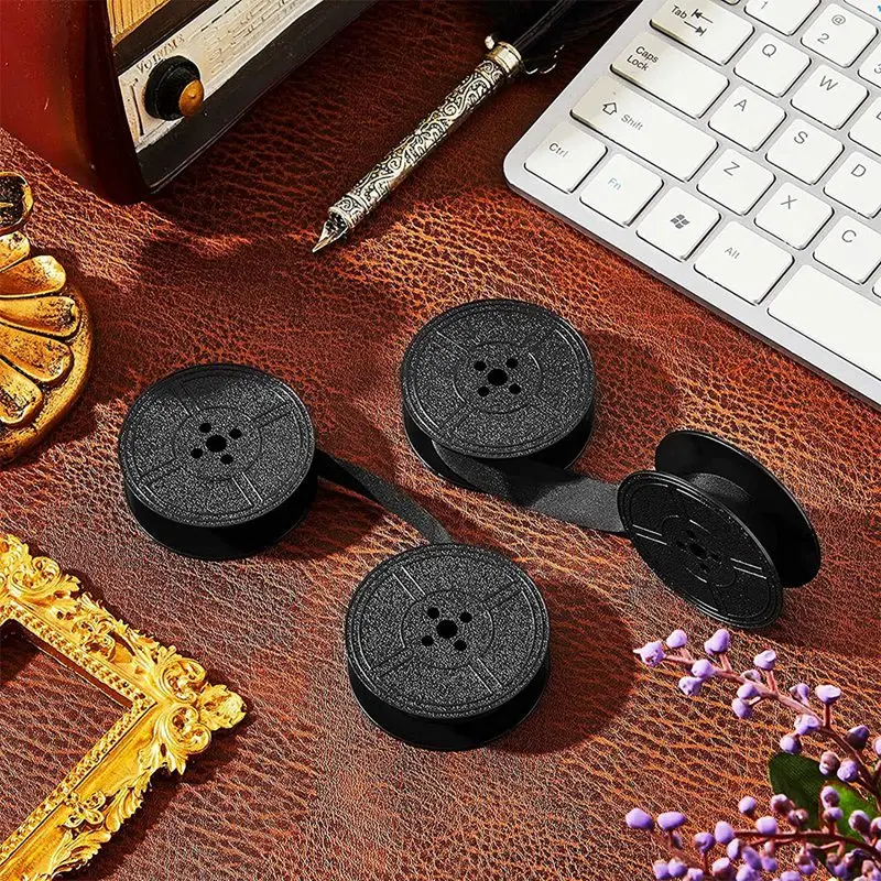 4 Pack Typewriter Ribbon Twin Spool Typewriter Ribbon Ink Twin Spool Ink Replacement Part for Most Typewriter