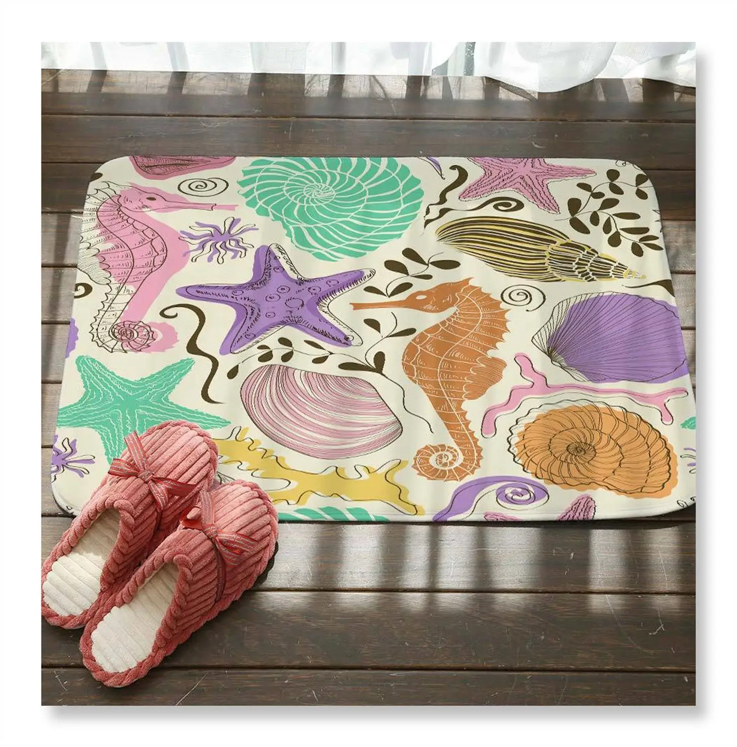 Anti-slip Mediterranean Bathroom mat kitchen bedroon bath floor mat Home Entrance Rugs kids prayer mat 40*60cm DD243