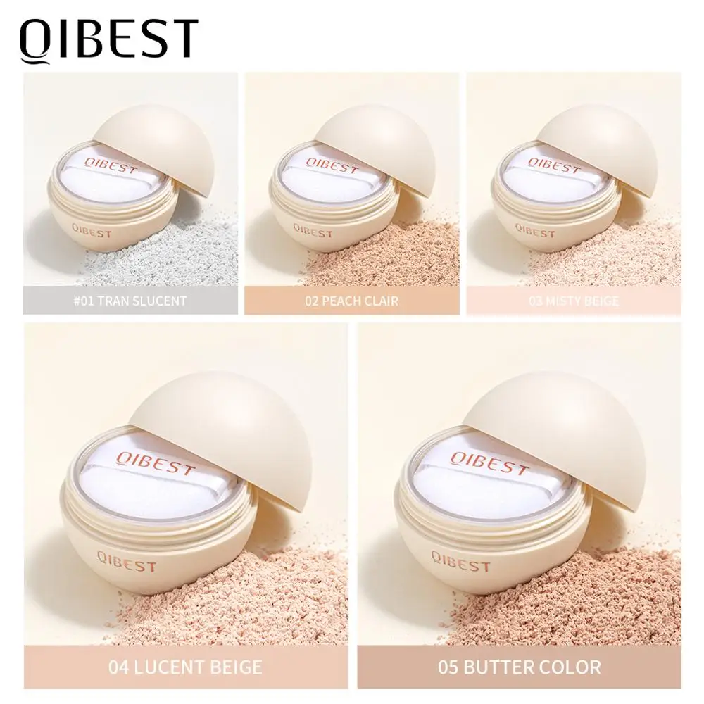 QIBEST Smooth Face Loose Powder Oil Control Transparent Matte Fixing Finish Powder Waterproof Setting Powder Cosmetics Makeup