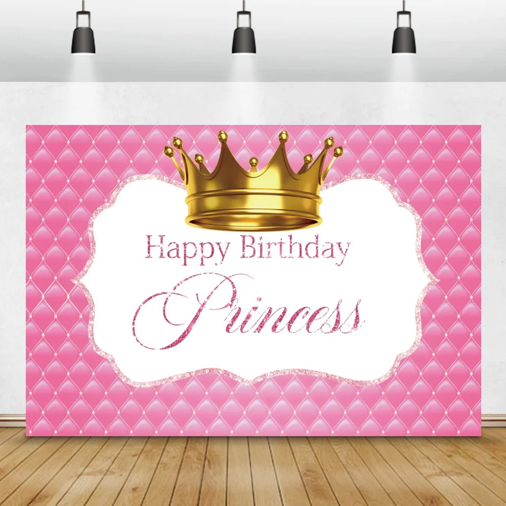 Laeacco Birthday Photography Backgrounds Blue Headboard Curtain Crown Prince Custom Photo Backdrops Baby Shower Photocall Banner