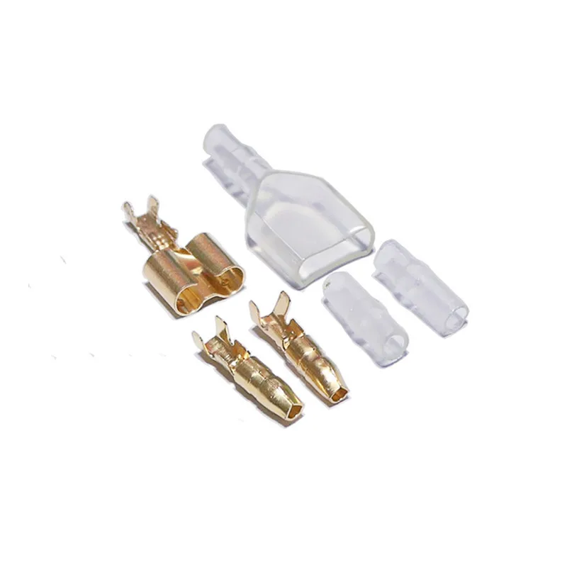 10 Sets 4.0 Bullet Terminal Car Electrical Wire Connector Diameter 4mm Male + Female 1 : 2 Transparent Sheath
