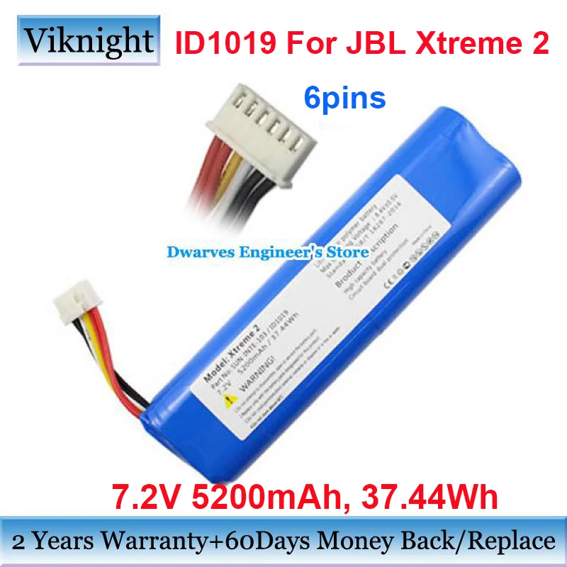 7.2V 5200mah ID1019 Battery For JBL Xtreme 2 Series Wireless Bluetooth Speaker Li-ion Rechargeable Battery Packs 37.44Wh