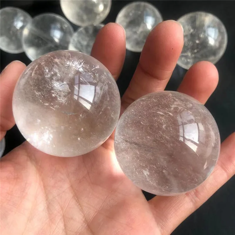 

Natural white clear Crystal Sphere Balls Reiki Healing Specimen Natural Stones and Minerals