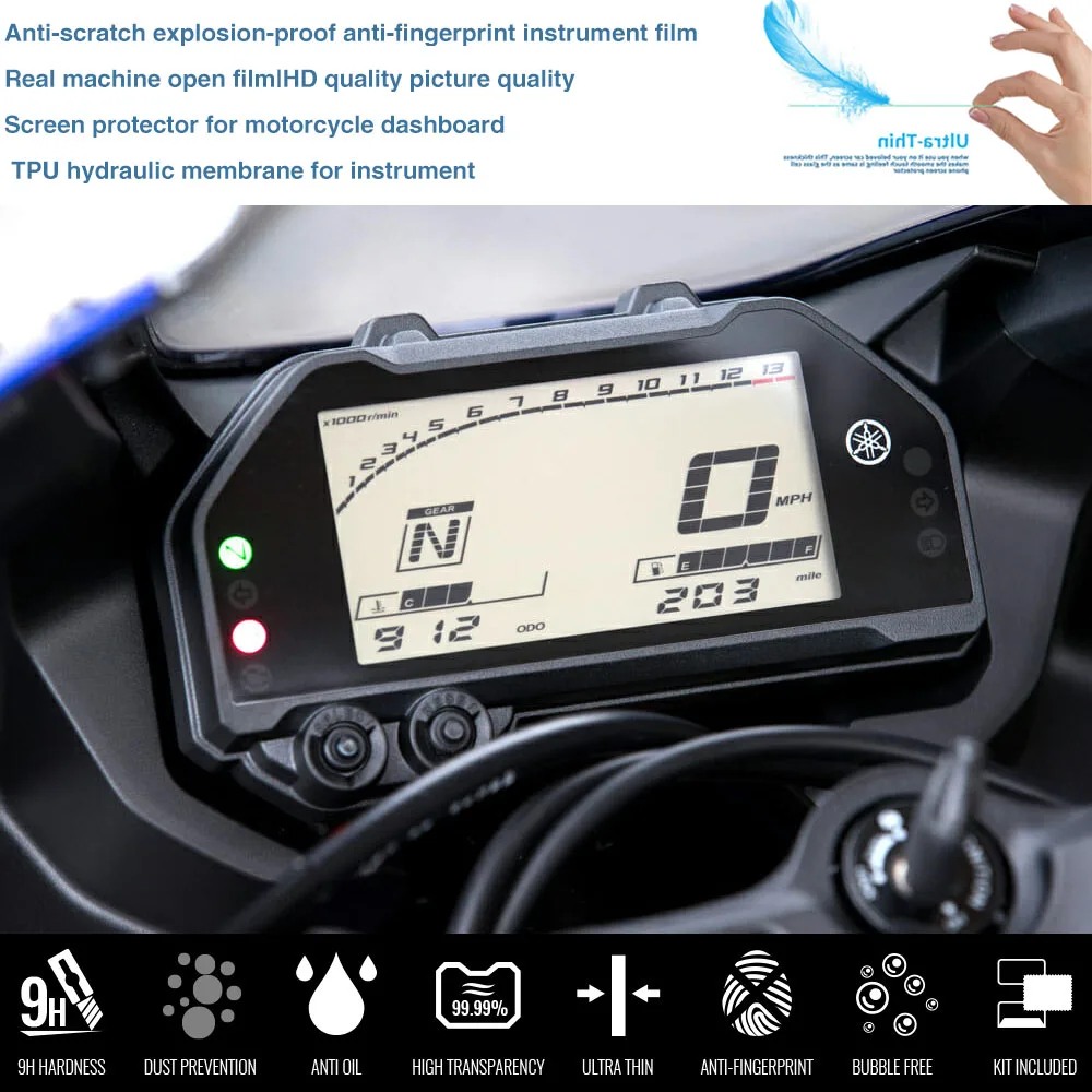 For Yamaha MT-03 MT-25 R3 R25 2019 2020 Motorcycle Instrument Cluster Scratch Screen Protection Film Dashboard Screen Protector