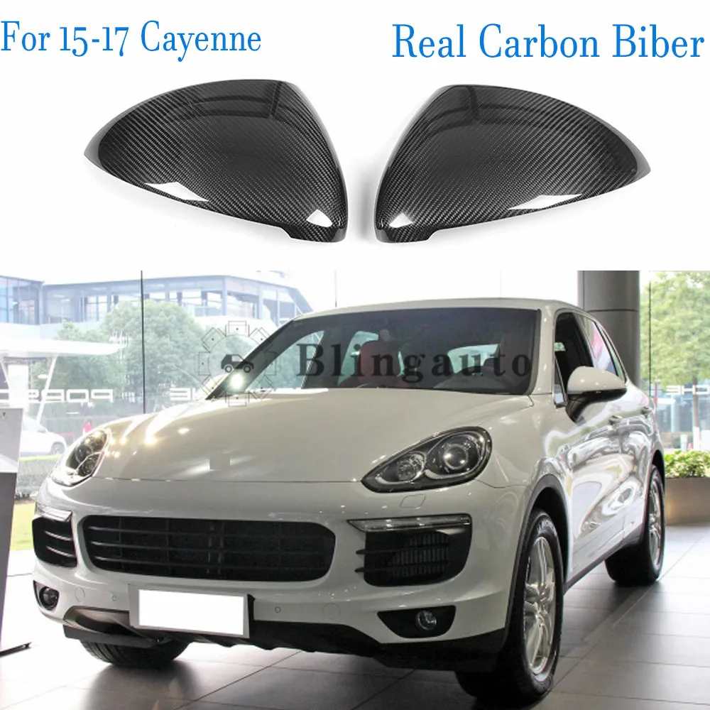 

Real Carbon Fiber side mirror cover fits for P.orsche Cayenne 2015 2016 2017 smooth surface anti-UV 2 PCS