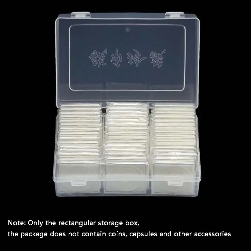 Clear Plastic Storage Box Display Collection Case Protector Organizer for 48pcs 40mm / 45pcs 46mm Direct Fit Coin Capsule Holder