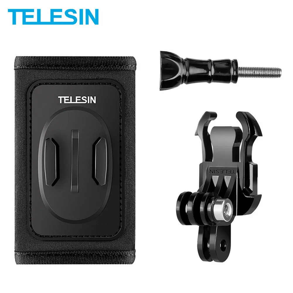 TELESIN Backpack Shoulder Strap Bracket Mount for GoPro Hero 13 12 11 10 9 8 Insta360 SJCAM EKEN Osmo Action Camera Accessories