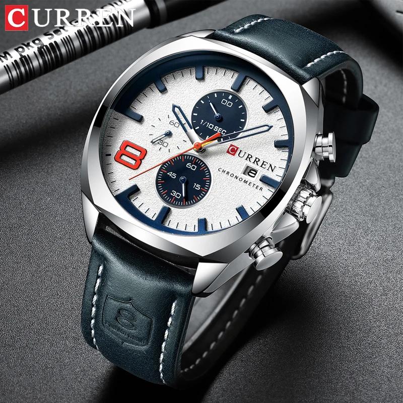 CURREN Men Watch Luxury Wristwatch Quartz Wristwatches Fashion Leather Punk Style Mens Watches Relogio Masculino