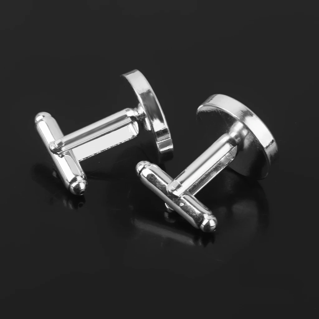 10Pcs Men Cufflinks Cuff Button Cabochons Frame Tray Bezel, Cufflink Blanks Setting Tray Brass For DIY Clothes Accessories