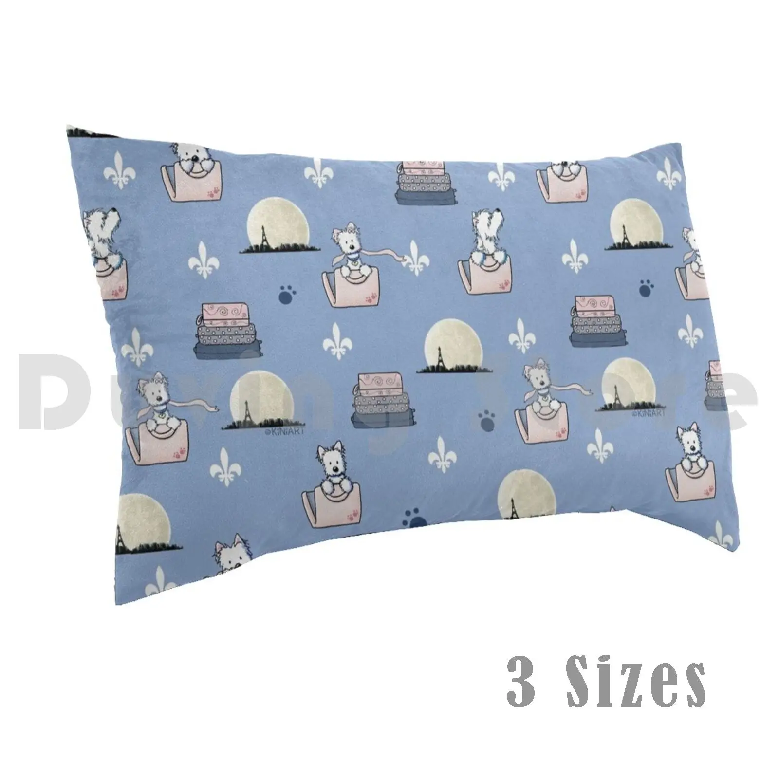 Kiniart Westies In Paris Pillow Case 20*30 Inch Westie Westies Westie Terrier West Highland Terrier West Highland