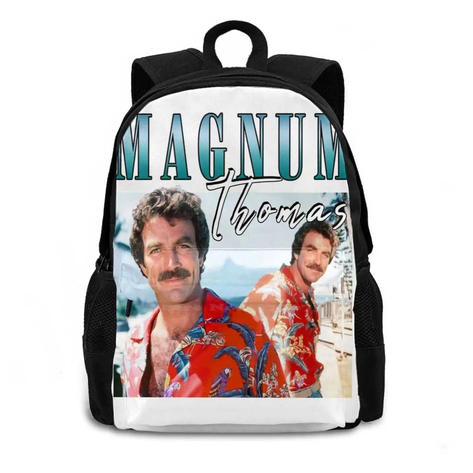 Thomas ( White ) Hot Sale Schoolbag Backpack Fashion Bags Thomas Pi Tom Sellleck 80S Tv Show Vintage Retro