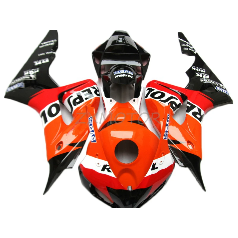 Injection fairings For HONDA CBR1000RR 2006 2007 CBR 1000RR 06 07 Repsol Orange Black ABS Plastic Fairing kit HJ30