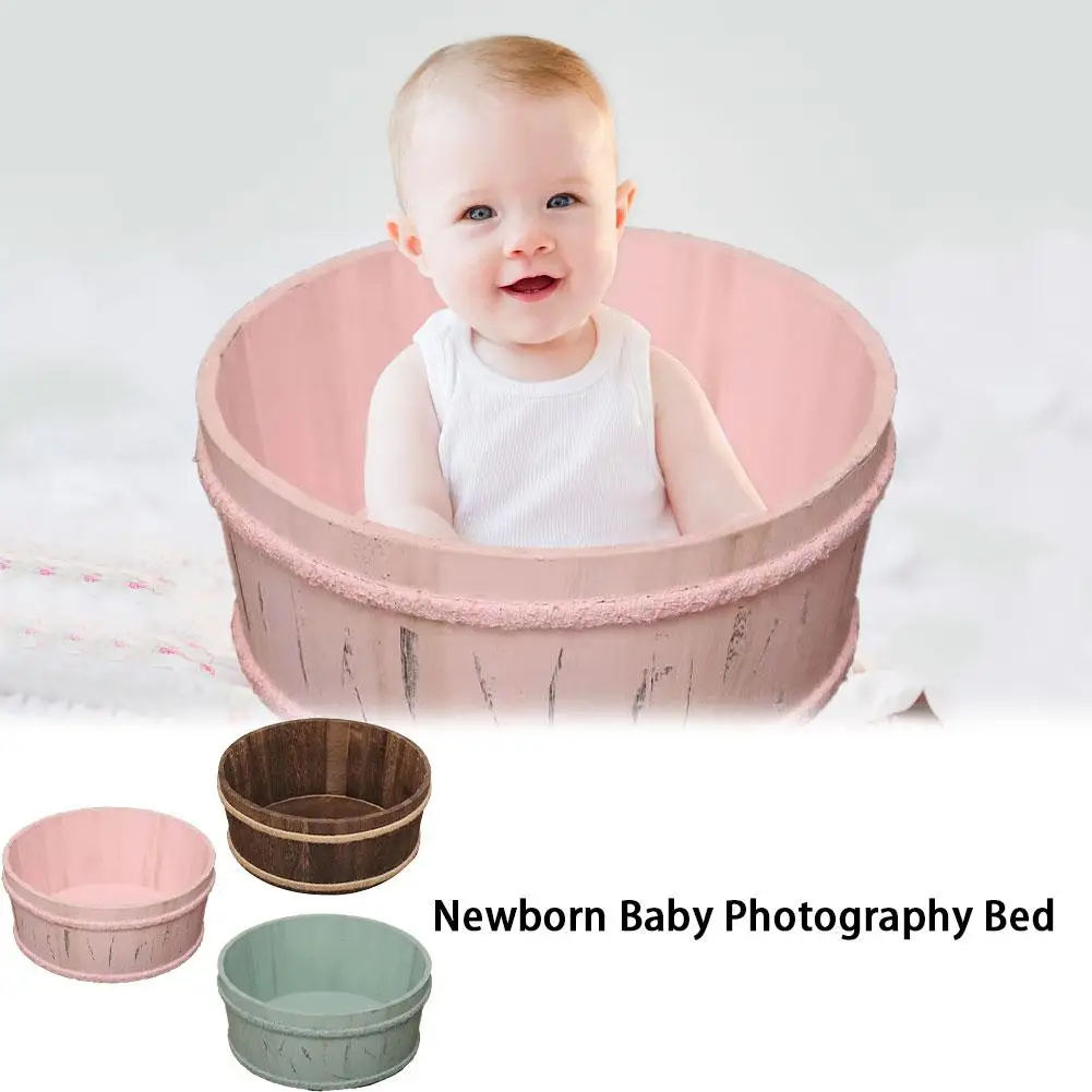 Small Wooden Baby Photography Bed Tub Photo Props Crib Newborn Baby Photography Bed Props For Baby