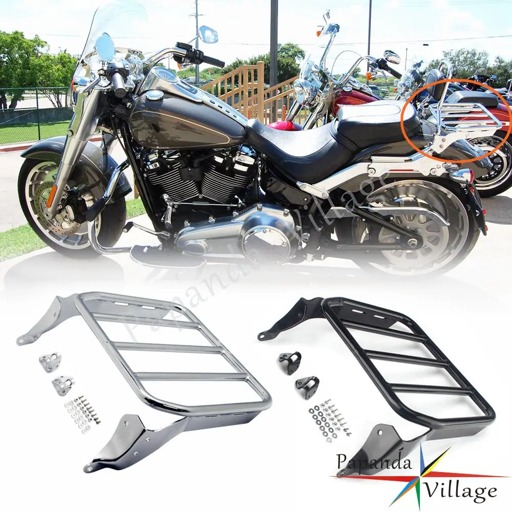 

Motorcycle Sissy Bar Backrest Luggage Rack Rear Carrier For Harley Softail Breakout Fat Boy FLFB 114 FXBRS FLFBS FXBR FLFB 2018+