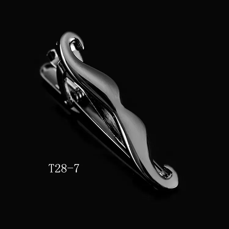 Hohe Qualität Metall Krawatte Clip Schwarz Farbe Gläser Feder Krawatte Clips Pin Luxulry Schmuck Geschenke für Männer Zubehör – Detail 6