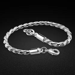 925 standard sterling silver new fashion bracelet. Solid sterling silver simple man woven bracelet. Sterling Silver Jewelry