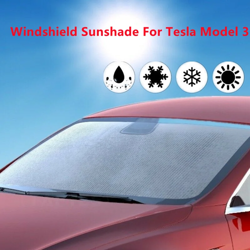 

Front Window Windshield Sunshade Window Sun Visor Sun Shade Shield Sun Protection For Tesla Model 3 2017-2021