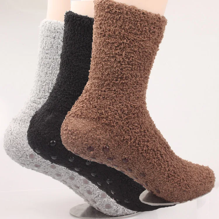 

1 pair Creative Extremely Cozy Cashmere Velvet Socks Men Women Winter Warm Sleep Bed Floor Home Solid Color Socks calcetines Sox