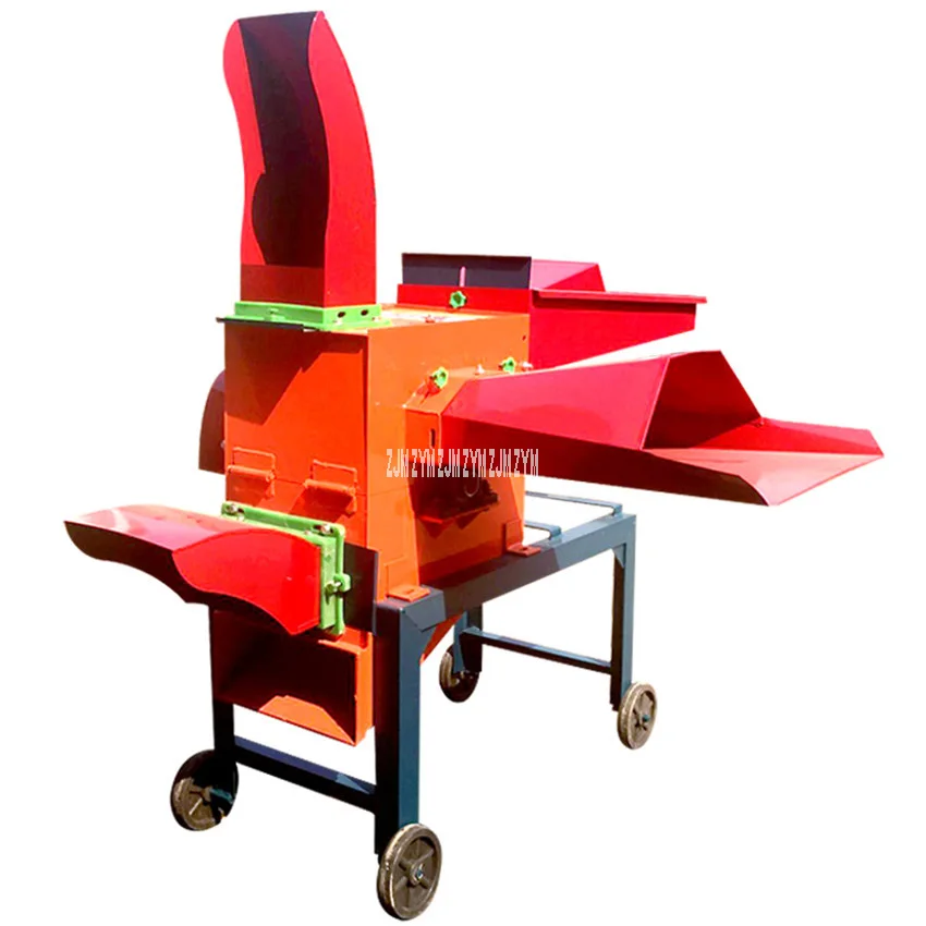 

5-Cutter Head 220/380V 4KW Wet And Dry Hay Chaff Cutter Forage Crop Crusher Feed Processing Crop Straw Rubbing Filament Machine