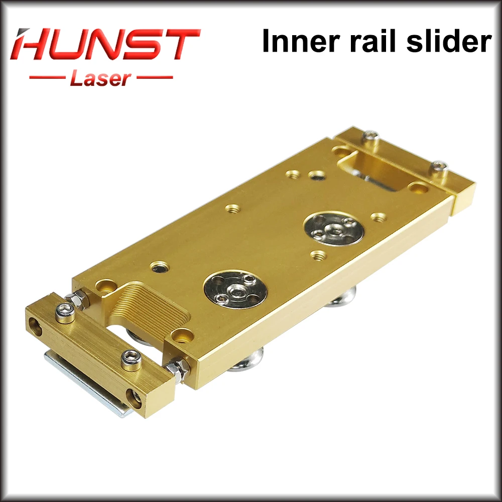 Hunst Gold Color Y Axis Inner Guide Rail Slider With Four Wheel Guide Rail Block For Laser Engraving Cutting Machine Spare Parts