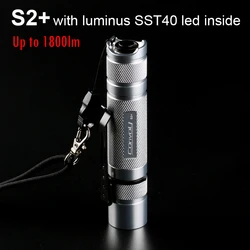 Silver Flashlight Convoy S2+ with SST40 Led Linterna 18650 Torch Flash Light Camping Fishing Work Light Police Portable Lighting