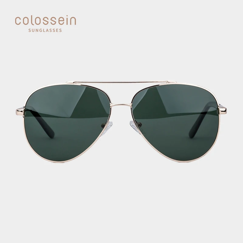 COLOSSEIN Polarized Men Sunglasses Women Vintage Classic Pilot Sun Glasses Retro Metal Frame Eyewear Brand Desiger Oculos De Sol