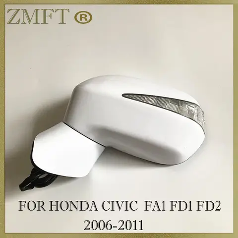자동차 백미러 어셈블리, 혼다 시빅 2006 2007 2008 2009 2011 FA1 FD1 FD2 5/7 핀, LED 조명 포함 전기 접이식