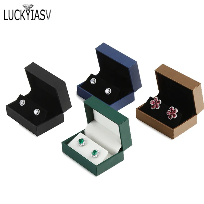 

Jewellery Display PU Leather Earrings Box Wedding Jewelry Earring Storage Case Box Paquete de pendientes Cajas de regalo