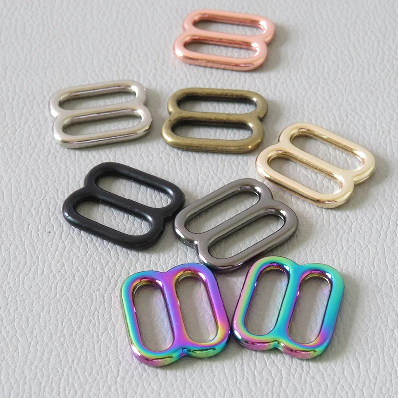 100Pcs Wholesale15mm Metal Buckle Slider For Bag Accessory Adjuster Belt Loop Hardware Dog Collar Garment Clasp High Quality