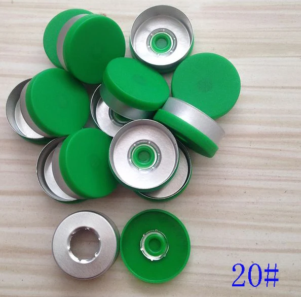 500pcs 20mm Color options Aluminum Plastic Cap Glass Vial Caps Seal Tear off Cap Aluminium tops for crimp glass vial