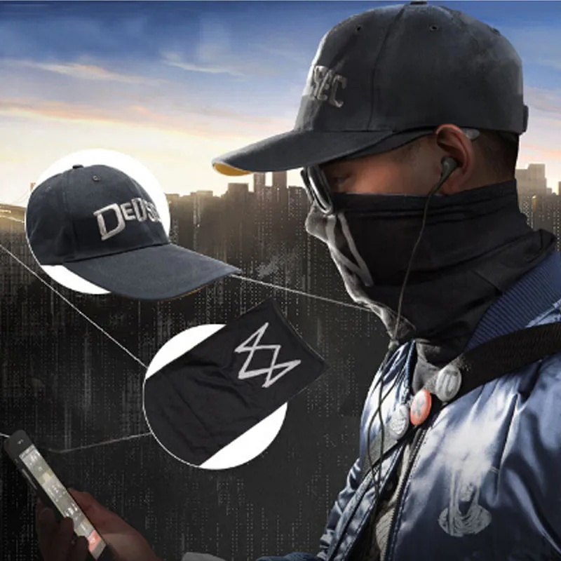 Watch Dogs Aiden Pearce Half Face MASK Wiatroszczelny ocieplacz na szyję Gra Cosplay Szalik Kostium Cos Party Halloween Maska Drop Shipping