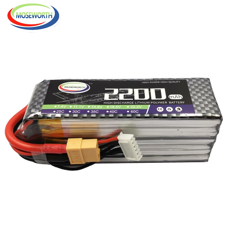 

LiPo Battery 6S 22.2V 2200mAh 40C And 60C For RC Airplane Car Boat Helicopter FPV Racer Drone Batteries LiPo Toys