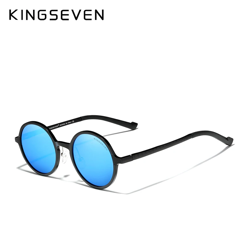 KINGSEVEN Men's Glasses Polarized Steampunk Round Sunglasses Men Retro Women Sun Glasses For Men Vintage Style