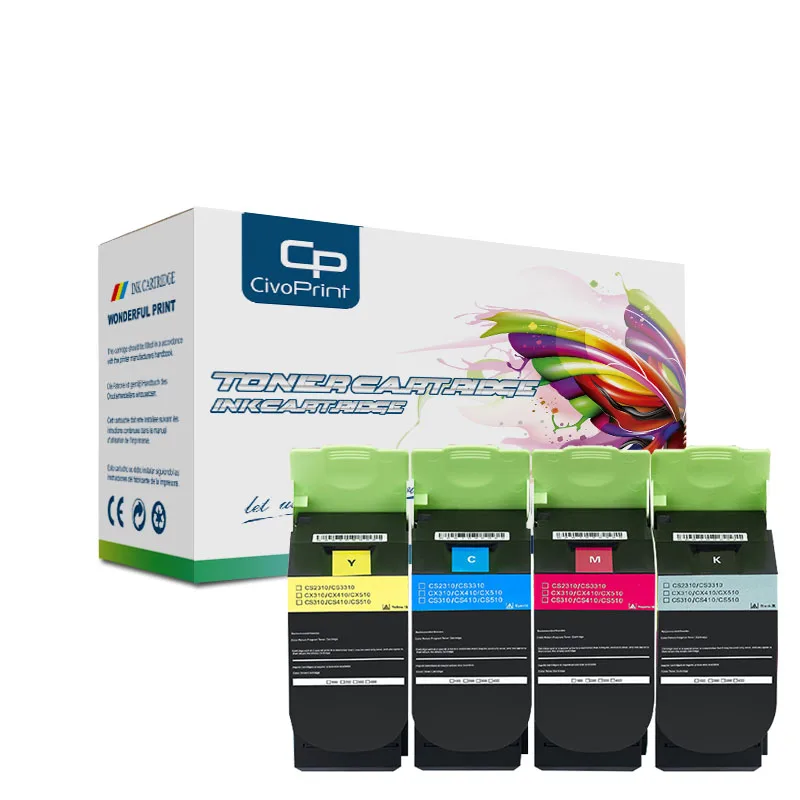 Civoprint compatible toner cartridge CS421 CX421 CS521 CS522 CS622 CS625 78C3XK0 78C3XC0 78C3XM0 78C3XY0 for lexmarks 8.5K/5K