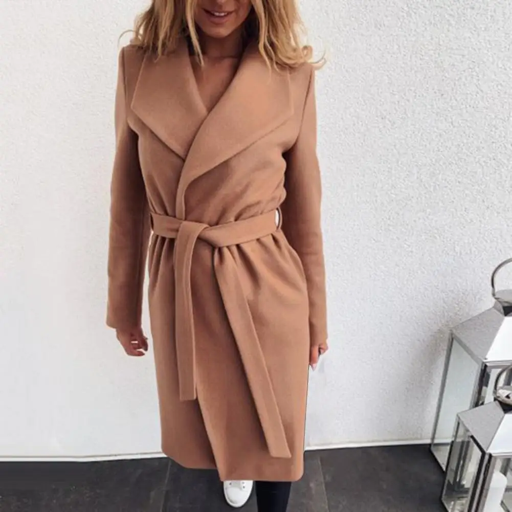 Oversized S-3XL Women\'s Long Trench Coats Autumn Winter Thick Long Sleeve Windbreaker Cardigan Overcoats Outwear